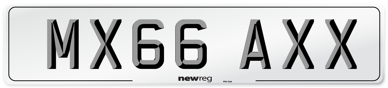 MX66 AXX Number Plate from New Reg